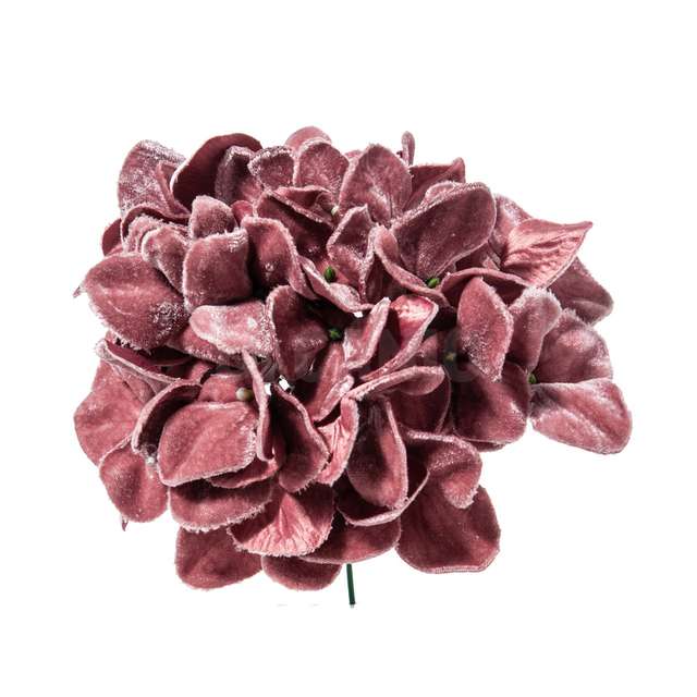 Pick ortensia velluto deluxe in pvc box cm.19 mau - Principale