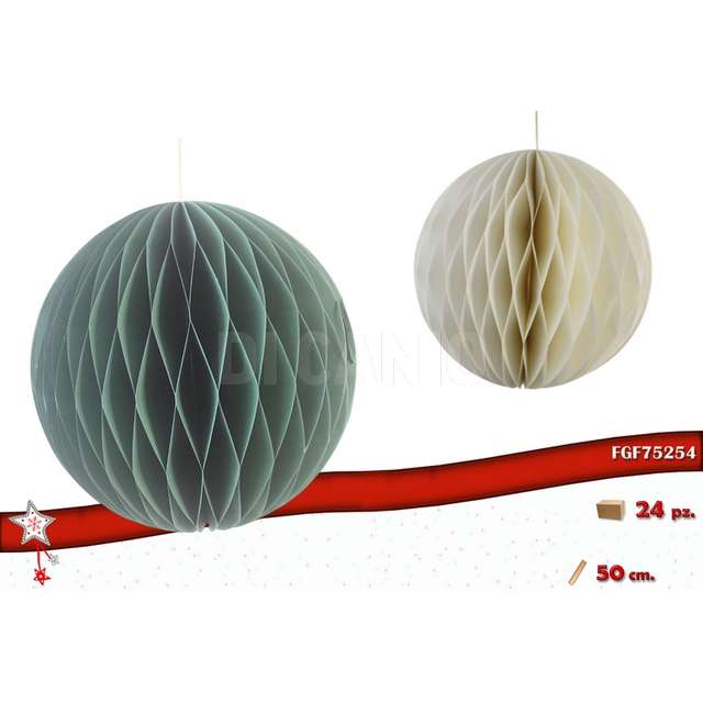 Decorazioni carta mod. sfera col. ass cm 50 - Principale