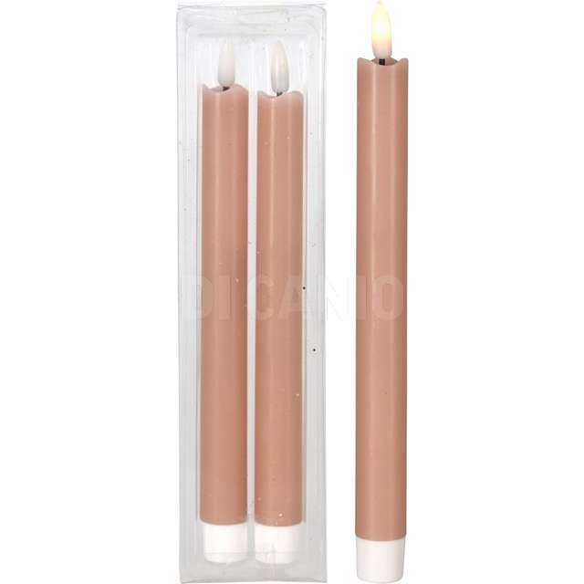 Set 2 candele led stelo 23cm rosa - Principale