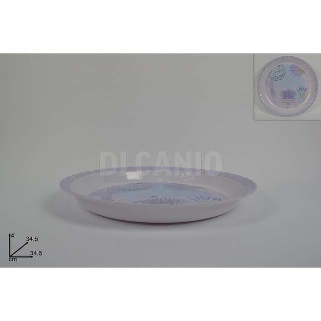 Vassoio tondo 34,5cm melamina smerlato shabby art.81135-shabby d.e. - Principale