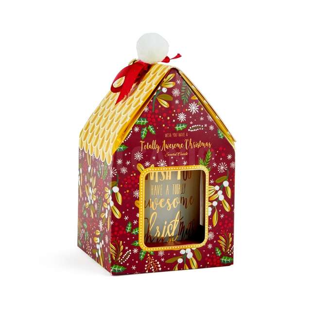 Candela casetta fragranza vaniglia in cera e vetro 120gr./350gr. d.9.5xh.14 cm - Principale