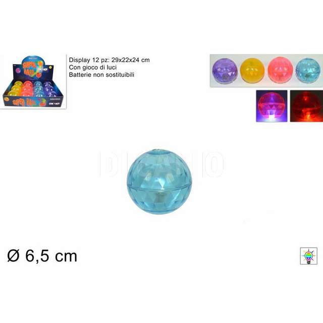 Pallina con led con acqua 65mmcristal display 2702-2_mi009945_due e. - Principale