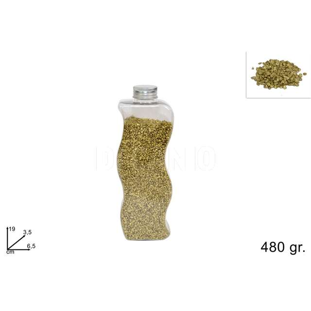 Bottiglia sabbia colorata 480gr oro - Principale