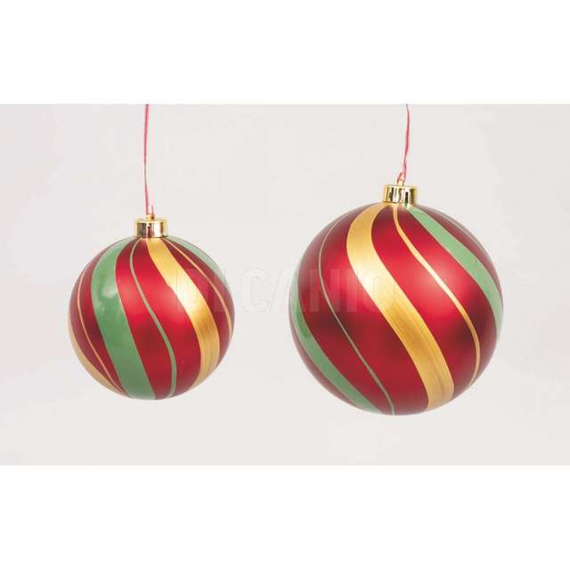 Sfera rossa met.mm.120 a strisce oro/verde in bst - Principale