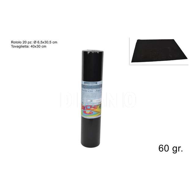 Tovagliette a strappo runner tnt 20pz 30x40 nero - Principale