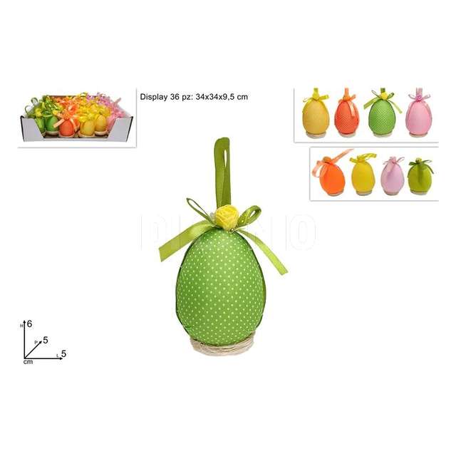 Appendino uovo cm.6 con nido con fiocco4 colori - Principale