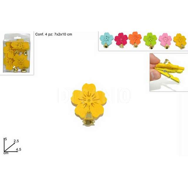 Mollettine fiori set 4pz 6 col. due esse. - Principale