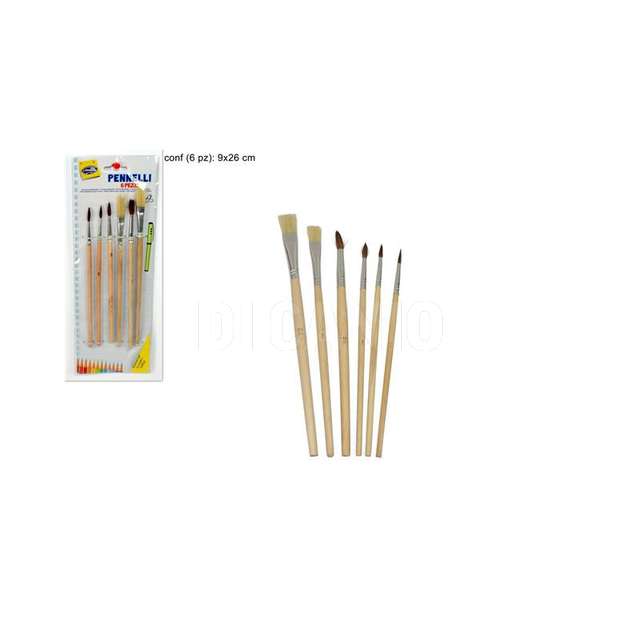 Pennelli pittura legno set 6 mis. due esse - Principale