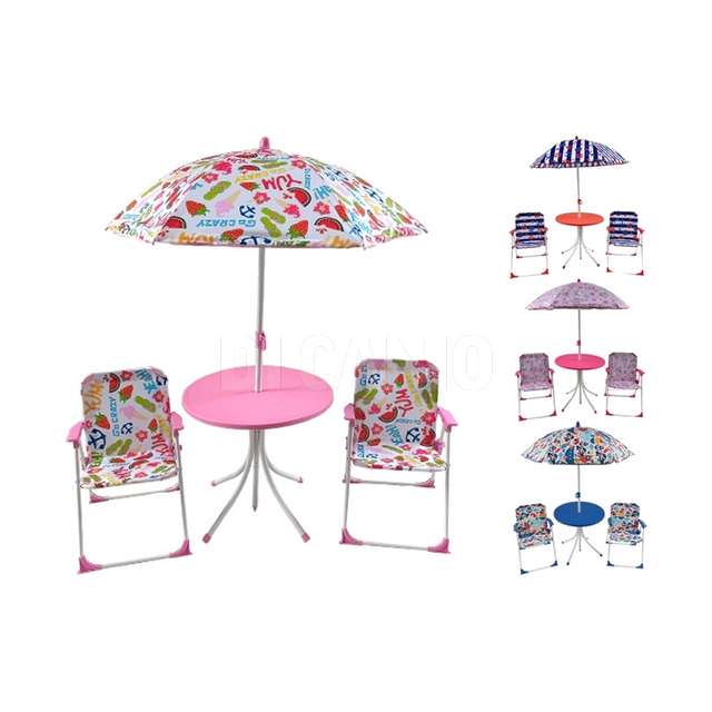 Set tavolo ombrello + 2 sedie bimbo assortito - Principale