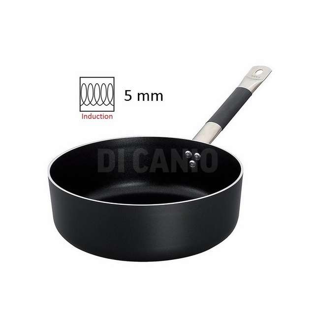 Casserula bassa alluminio 5mm fasa cm 20 h7 2,5lt doppio fondo induzione black - Principale