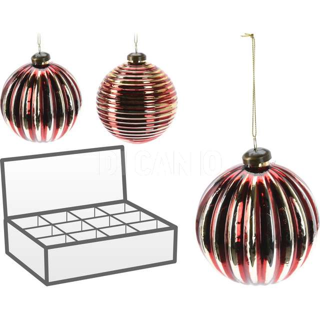 Sfera vetro 8cm righe 2ass - Principale