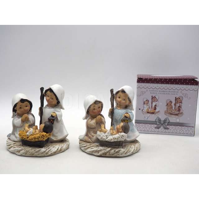 Nativita bambini grande su base h. 11x11x8,5cm. 2ass.ti - Principale