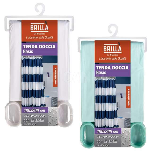 Tenda doccia 2 mis. 180x200 pvc 12 anelli - Principale