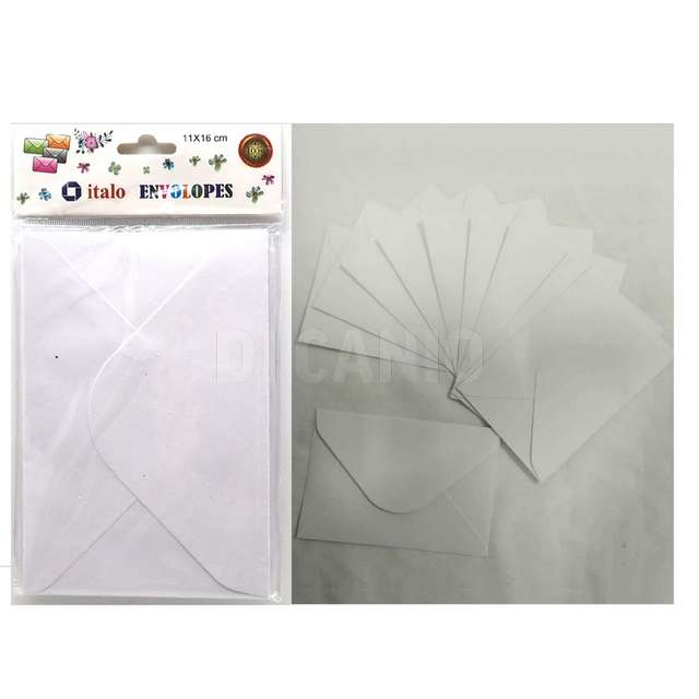 Set 10 buste con bigliettini cm.16x11 bianchi - Principale