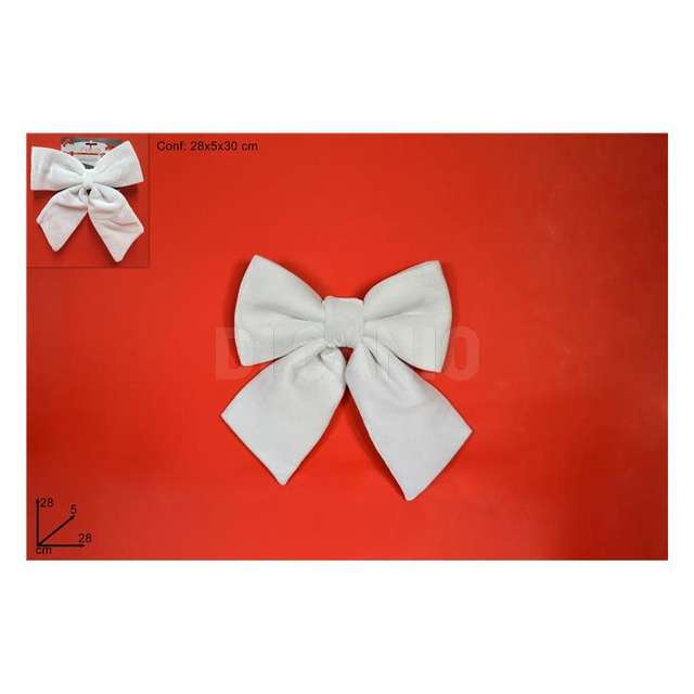 Fiocco velluto 28 cm. bianco - Principale
