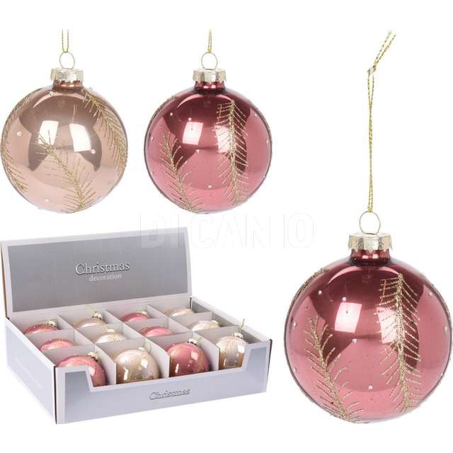 Sfera vetro 10cm deco foglie2a - Principale