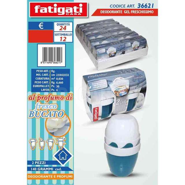 Deodorante gel 140 gr. 2 pz f.bucato freschissimo - Principale
