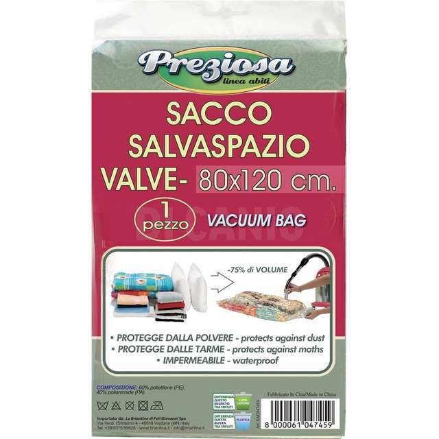 Sacco salvaspazio cm.80x120 valve briantina - Principale