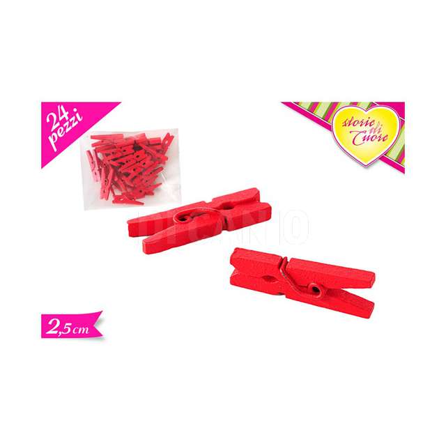 Set 24 mollette rosse golden hill - Principale