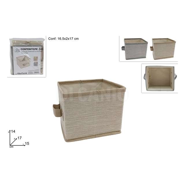 Scatola organizer armadio in tessuto 15x17x14 2 colori - Principale