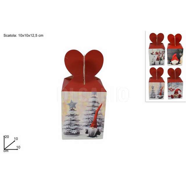 Scatola regalo fiocco gnomo di natale 4ass 1 d.e. - Principale