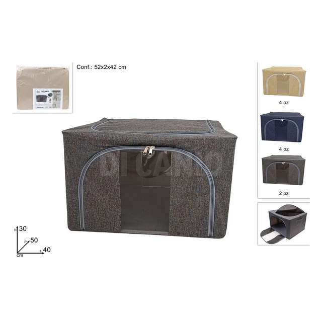 Box abiti tessuto 50x40x30cm colori assortiti - Principale