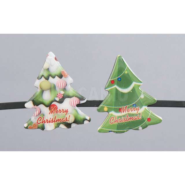 Calamita alberello cm.7h verde con scritta merry christmas - Principale