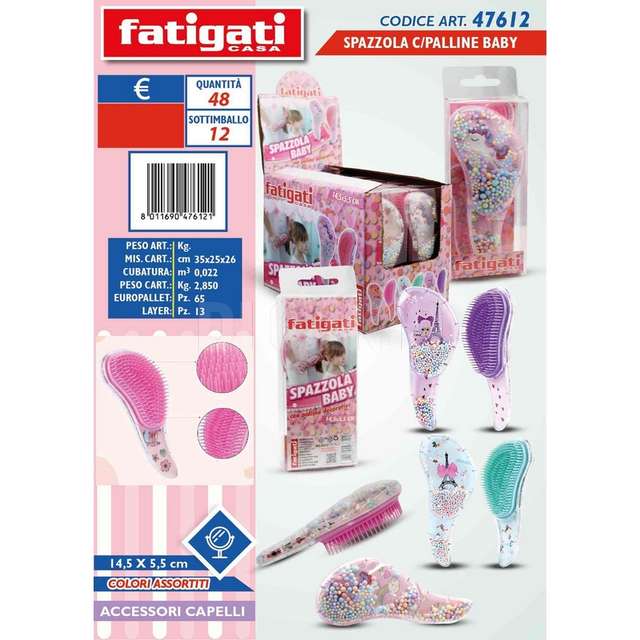Spazzola c/palline baby 14,5*5,5cm - Principale