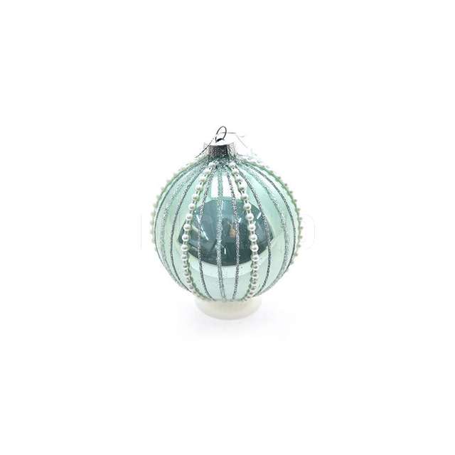 Sfera vetro 8cm celeste/argento - Principale