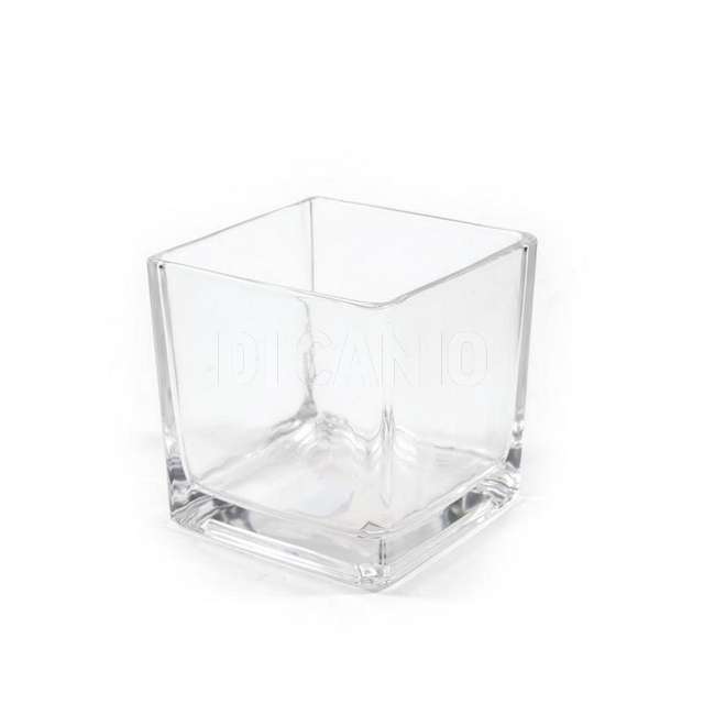 Portacandela cubo in vetro cm.10x10x10 - Principale
