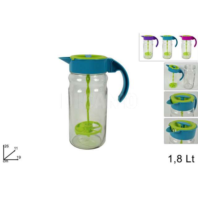 Brocca vetro cocktail 1.8 lt 3 col. due esse - Principale