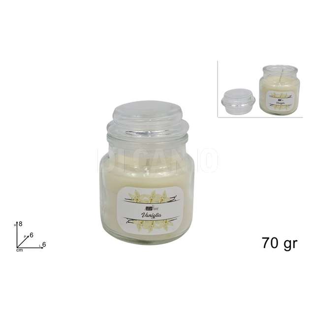Candela profumata vaniglia 70gr in barattolo vetro - Principale
