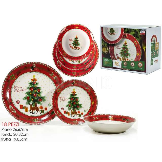 Servizio tav.18pz porc.green christmas t - Principale