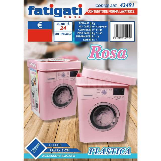 Contenitore forma lavatrice plastica lt.3,5 - Principale