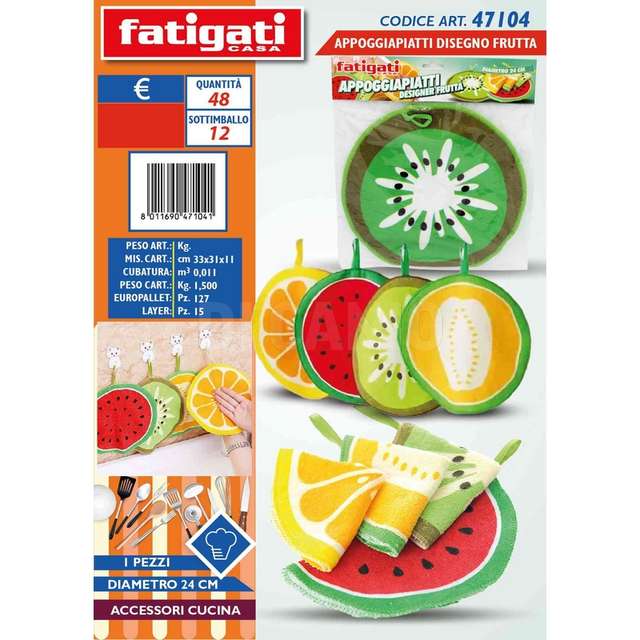 Appoggiapiatti 24cm disegno frutta - Principale