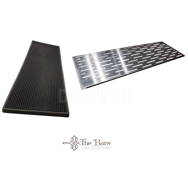 Tappetino porta bicchieri con griglia nera cm.20x60 - Principale