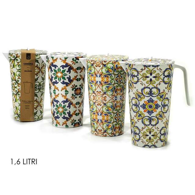 Caraffa con cop 17x12xh22 mediterranea 4 assortiti - Principale
