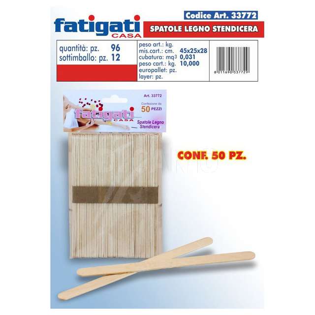 Spatole legno stendicera conf.50pz - Principale