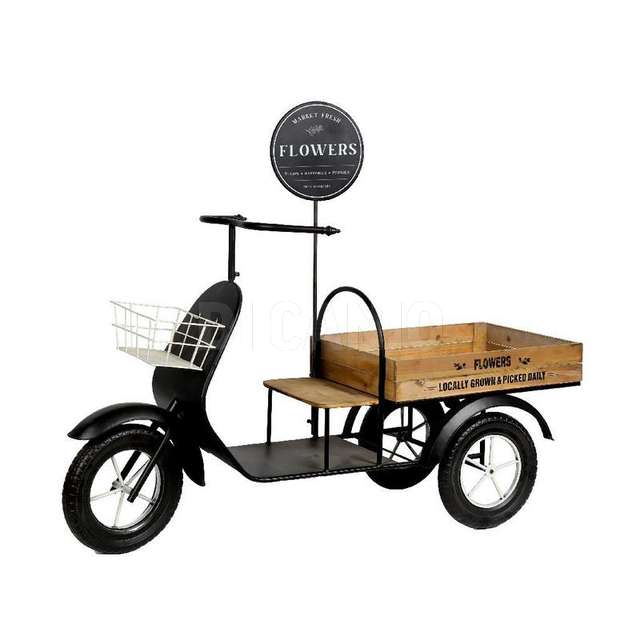 Portafiori carretto in metallo e legno 135x44xh.106 cm - Principale