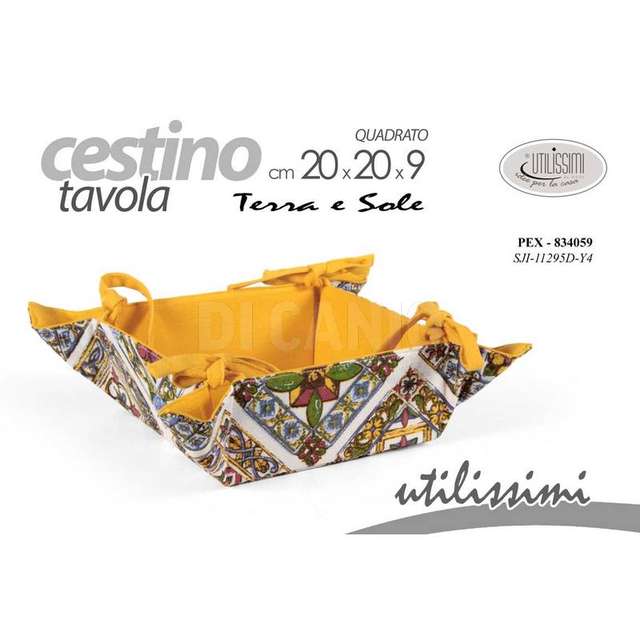 Cestino decoro terra e sole 20x9cm - Principale