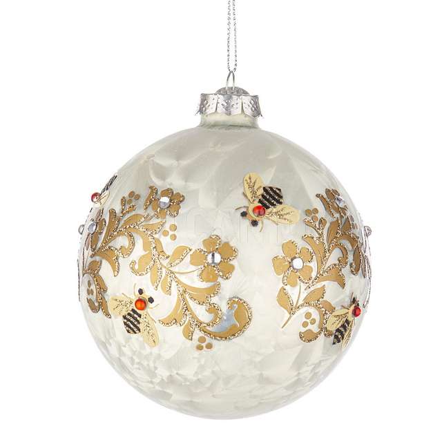 Sfera vetro honeybee bianco fascia dm.100 - Principale