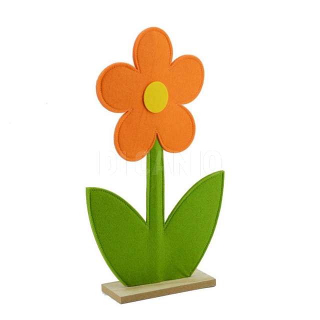 Dec. fiore feltro legno aranc verde cm25,5x8h45 vac.8521140000 - Principale