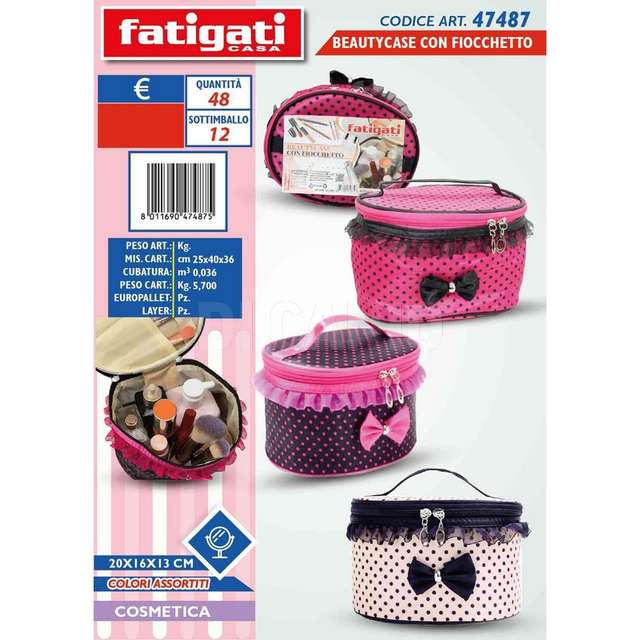 Beautycase con fiocchetto cm.20x16x13 - Principale