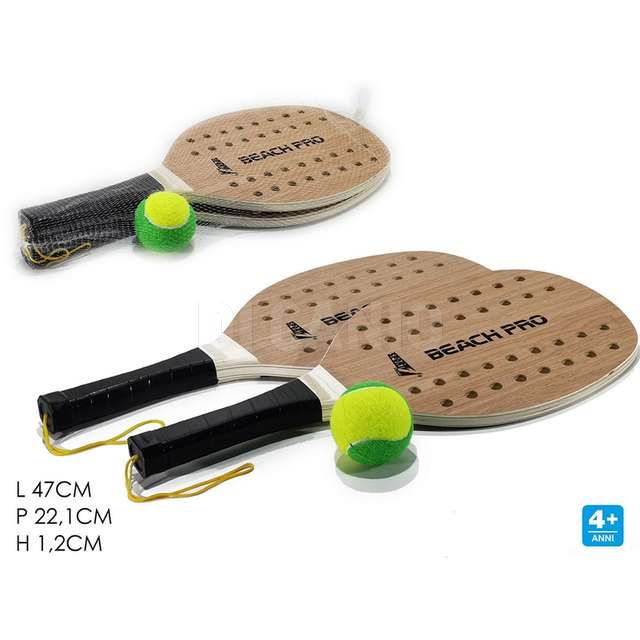 Racchette beach pro legno con palla - Principale