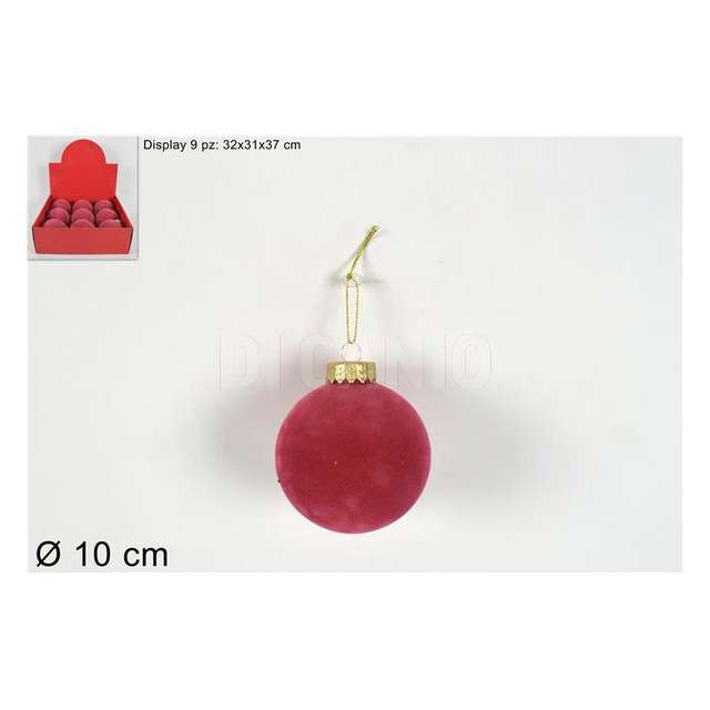 Palla 10cm floccata rosa - Principale
