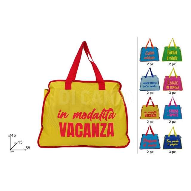 Borsa mare 600d poliestere bicolore con scritta 8 assortimenti - Principale