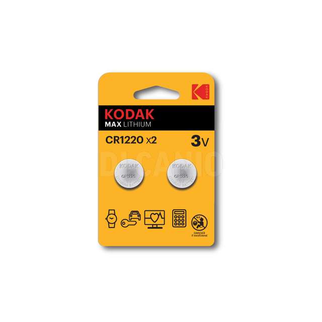 Pila max lithium cr 1220 2 pz 3v kodak - Principale