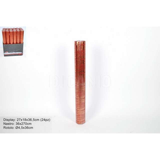 Rotolo 36*270cm rosso confilo oro d.e. - Principale