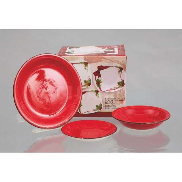 Set 18 piatti rossi ceramica - Principale