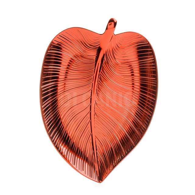 Vassoio foglia rosso in plastica 32x22.5xh.3 cm - Principale